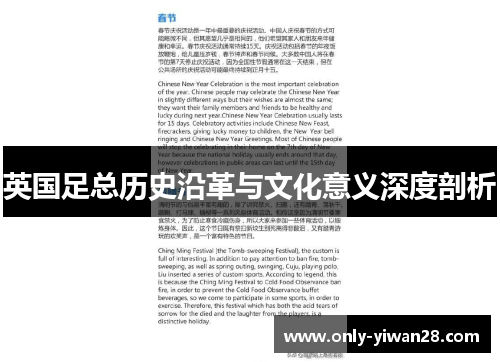 英国足总历史沿革与文化意义深度剖析